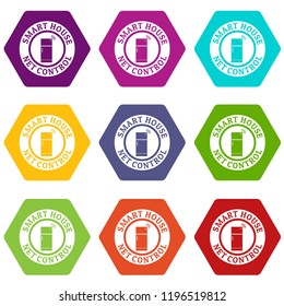 Net control icons 9 set coloful isolated on white for web
