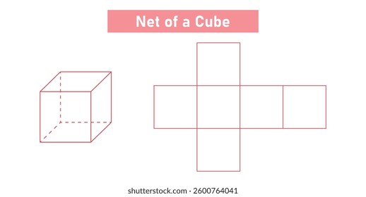 Net of a Cube in Mathematics.