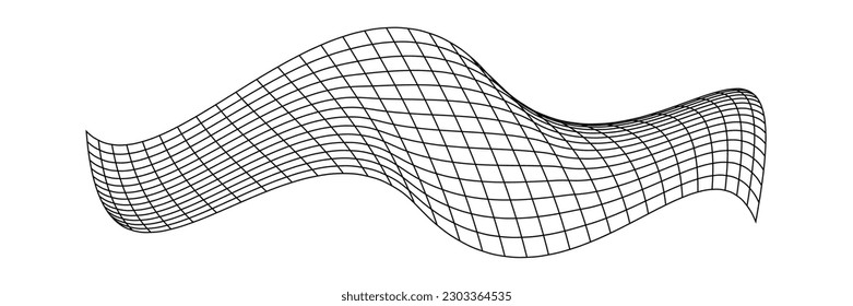 Net flying waving. Texture wave textile. Fabric square cells of sea wind. Vector illustration rolling hills. Flag windy stream flow. Network structure surface checkered background sport lines border.