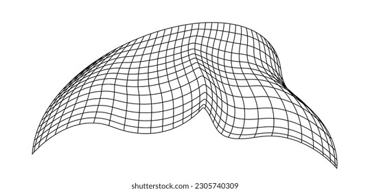 Net flying waving. Texture wave textile. Fabric square cells of sea wind. Vector illustration rolling hills. Flag windy stream flow. Network structure surface checkered background sport lines border.
