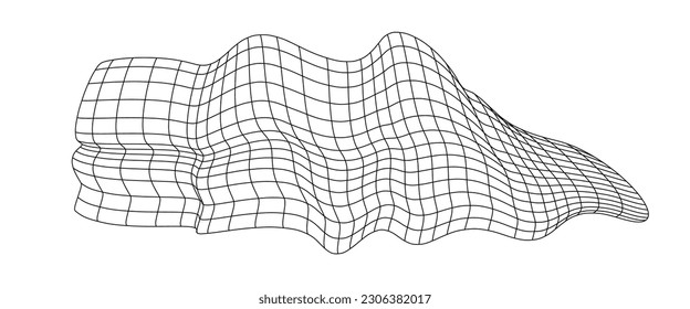 Net flying waving. Texture wave textile. Fabric square cells of sea wind. Vector illustration rolling hills. Flag windy stream flow. Network structure surface checkered background sport lines border.