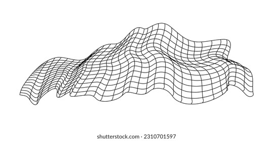 Net flying waving. Texture wave textile. Fabric square cells of sea wind. Vector illustration rolling hills. Flag windy stream flow. Network structure surface checkered background sport lines border.