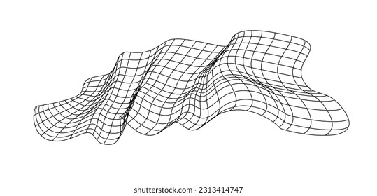 Net flying waving. Texture wave textile. Fabric square cells of sea wind. Vector illustration rolling hills. Flag windy stream flow. Network structure surface checkered background sport lines border.