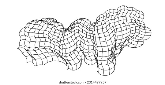 Net flying waving. Texture wave textile. Fabric square cells of sea wind. Vector illustration rolling hills. Flag windy stream flow. Network structure surface checkered background sport lines border.