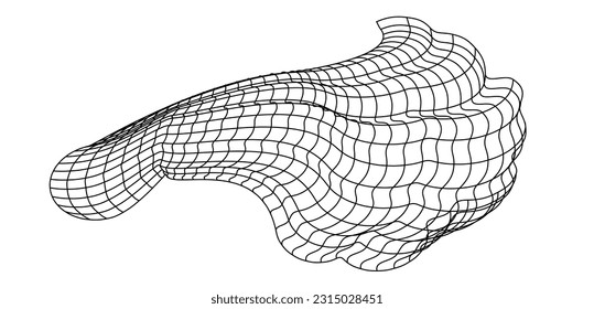 Net flying waving. Texture wave textile. Fabric square cells of sea wind. Vector illustration rolling hills. Flag windy stream flow. Network structure surface checkered background sport lines border.