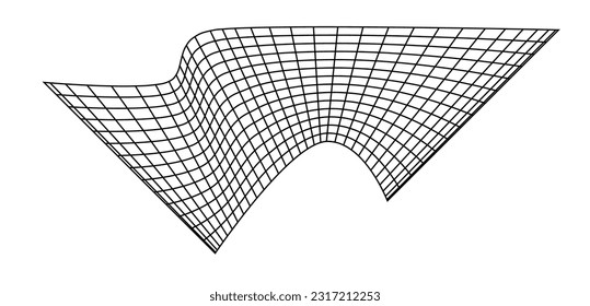 Net flying waving. Texture wave textile. Fabric square cells of sea wind. Vector illustration rolling hills. Flag windy stream flow. Network structure surface checkered background sport lines border.