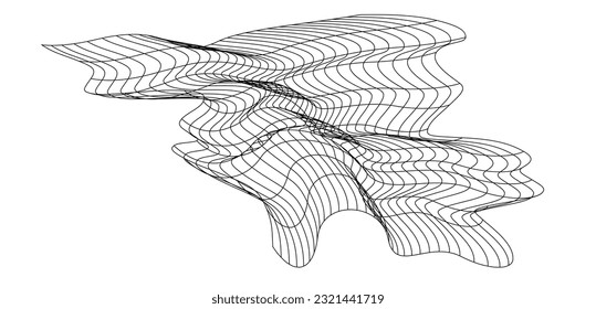 Net flying waving. Texture wave textile. Fabric square cells of sea wind. Vector illustration rolling hills. Flag windy stream flow. Network structure surface checkered background sport lines border.