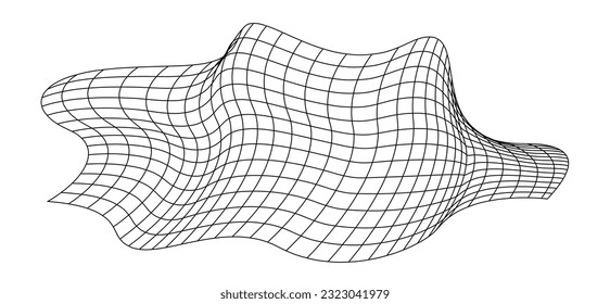 Net flying waving. Texture wave textile. Fabric square cells of sea wind. Vector illustration rolling hills. Flag windy stream flow. Network structure surface checkered background sport lines border.