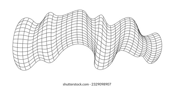 Net flying waving. Texture wave textile. Fabric square cells of sea wind. Vector illustration rolling hills. Flag windy stream flow. Network structure surface checkered background sport lines border.