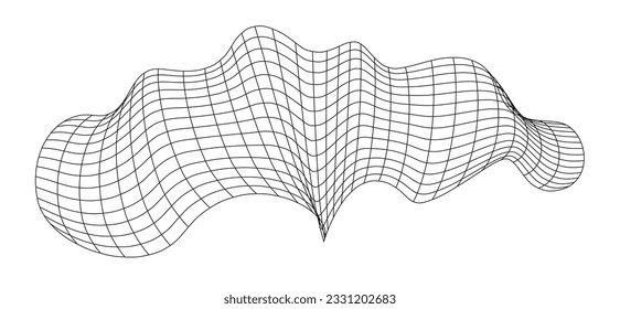Net flying waving. Texture wave textile. Fabric square cells of sea wind. Vector illustration rolling hills. Flag windy stream flow. Network structure surface checkered background sport lines border.