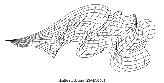 Net flying waving. Texture wave textile. Fabric square cells of sea wind. Vector illustration rolling hills. Flag windy stream flow. Network structure surface checkered background sport lines border.