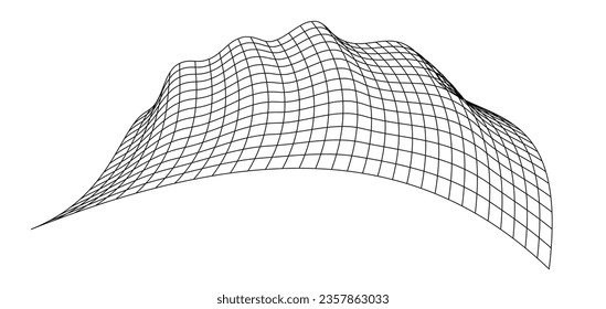 Net flying waving. Texture wave textile. Fabric square cells of sea wind. Vector illustration rolling hills. Flag windy stream flow. Network structure surface checkered background sport lines border.