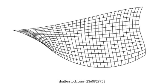 Net flying waving. Texture wave textile. Fabric square cells of sea wind. Vector illustration rolling hills. Flag windy stream flow. Network structure surface checkered background sport lines border.