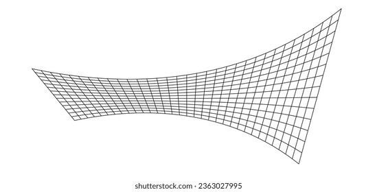 Net flying waving. Texture wave textile. Fabric square cells of sea wind. Vector illustration rolling hills. Flag windy stream flow. Network structure surface checkered background sport lines border.