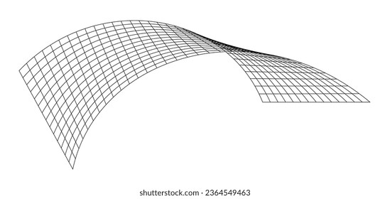 Net flying waving. Texture wave textile. Fabric square cells of sea wind. Vector illustration rolling hills. Flag windy stream flow. Network structure surface checkered background sport lines border.