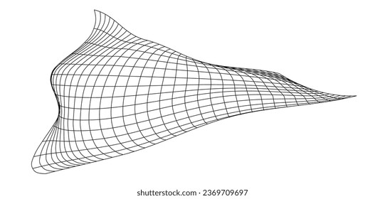 Net flying waving. Texture wave textile. Fabric square cells of sea wind. Vector illustration rolling hills. Flag windy stream flow. Network structure surface checkered background sport lines border.