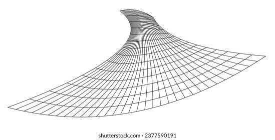 Net flying waving. Texture wave textile. Fabric square cells of sea wind. Vector illustration rolling hills. Flag windy stream flow. Network structure surface checkered background sport lines border.