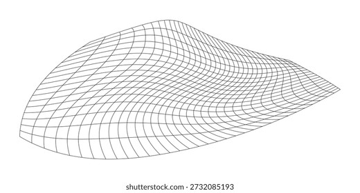 Voo de rede acenando. Textura onda têxtil. Tecido células quadradas de vento do mar. Ilustração vetorial de colinas. Fluxo do fluxo de vento da bandeira. Estrutura de rede superfície quadriculado fundo linhas esportivas borda.