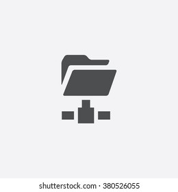 net folder icon, isolated, white background