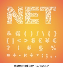 Net font typeset, vector font