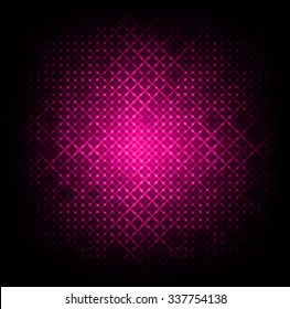 Net, Grille, Grill, Grid, Dark Pink Abstract Light Lamps Background For Technology Computer Graphic Website Internet And Business. Screen On Stage.Vector Illustration.Spot Effect. Neon.point,