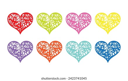 Net heart, Colorful Creative stylish