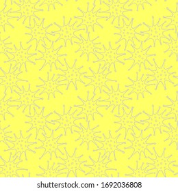 Net, a hedge of algae plants flowers sea urchins prickles pollen. Seamless pattern, background, texture, Wallpaper. Outline Doodle vector