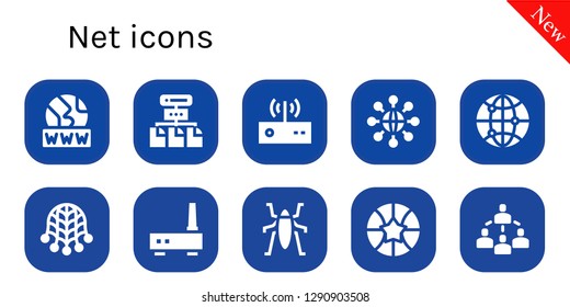  net icon set. 10 filled net icons. Simple modern icons about  - Www, Network, Modem, Connect, Net, Router, Insect, Basketball, Connected