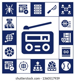 net icon set. 17 filled net icons.  Collection Of - Insect, Network, Earth grid, Radio, Basketball, Server, Feed, Web, Hierarchical structure, Net, Www, Tennis