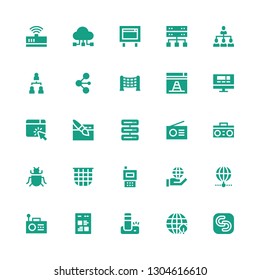 net icon set. Collection of 25 filled net icons included Safecopy backup, Earth grid, Router, Web, Radio, Internet, Net, Insect, Server, Website, Network, Hierarchical structure