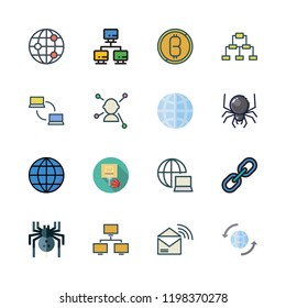net icon set. vector set about spider, network, bitcoin and networking icons set.