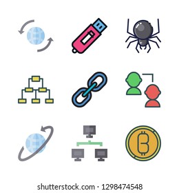 net icon set. vector set about link, networking, technological and spider icons set.