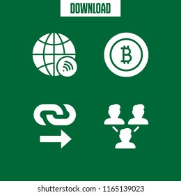 net icon. This set with worldwide, link, networking and bitcoin vector icons for mobile and web