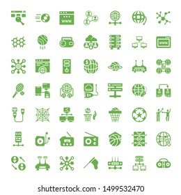 net icons. Editable 49 net icons. Included icons such as Radio, Server, Router, Butterfly Net, Networking, Network, Global network, Soccer, Basketball. trendy icons for web.