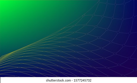 Net Illustration With Green And Dark Blue Gradient Mesh Background, Nice For Wallpaper And Banner Background.