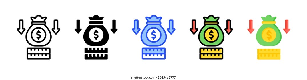 Net Income Icon Collection With Multiple Styles