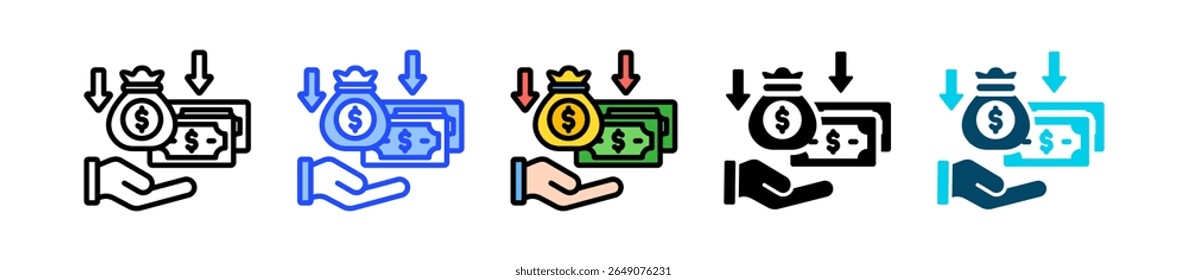 Net Income Icon Collection With Multiple Styles