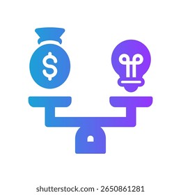 Ícone de Receita Líquida - Ilustração do Vetor de Gradiente de Glifo