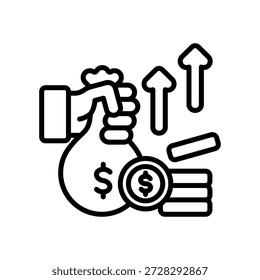 Ilustración vectorial de Línea de Icono de Ingreso Neto