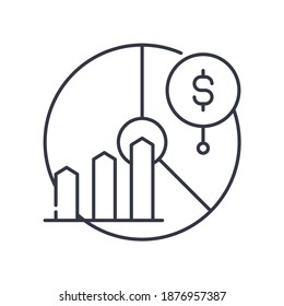 Net Income Icon, Linear Isolated Illustration, Thin Line Vector, Web Design Sign, Outline Concept Symbol With Editable Stroke On White Background.