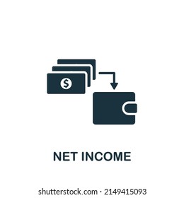 Net Income Icon. Monochrome Simple Accounting Icon For Templates, Web Design And Infographics