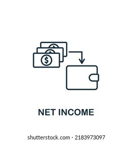 Net Income Icon. Monochrome Simple Accounting Icon For Templates, Web Design And Infographics