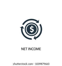 Net Income Icon. Simple Element Illustration. Net Income Concept Symbol Design From Accounting Collection. Can Be Used For Web And Mobile.