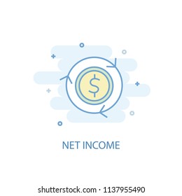 Net Income Line Trendy Icon. Simple Line, Colored Illustration. Net Income Symbol Flat Design From Accounting Set. Can Be Used For UI/UX