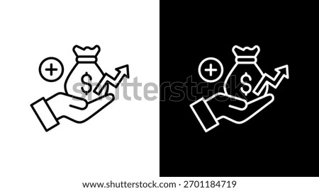 Net Income White Icon Set Design