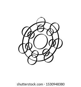 Net, molecule structure with circles. Infographic, template, network, flow chart, diagram. Stock vector illustration isolated on white background.