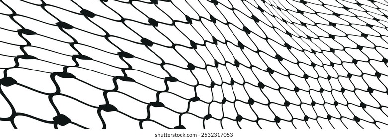 Net pattern. Rope net vector silhouette. Soccer, football, volleyball, tennis and tennis net pattern.