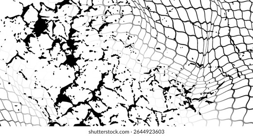Padrão líquido. Silhueta de vetor de rede de corda. Futebol, futebol, voleibol, tênis e tênis. Pescador caçando textura ou padrão de corda de rede.