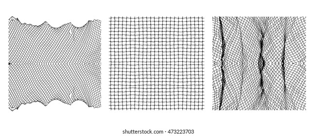 Net pattern. Rope net vector silhouette. Soccer, football, volleyball, tennis and tennis net pattern. Fisherman hunting net rope texture / pattern.