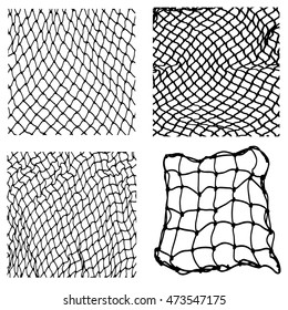 Net pattern. Rope net vector silhouette. Soccer, football, volleyball, tennis and tennis net pattern. Fisherman hunting net rope texture / pattern.
